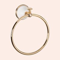 TW Harmony TWHA015bi/oro 015, полотенцедержатель кольцо, цвет держателя: белый/золото, купить  в интернет-магазине Сквирел