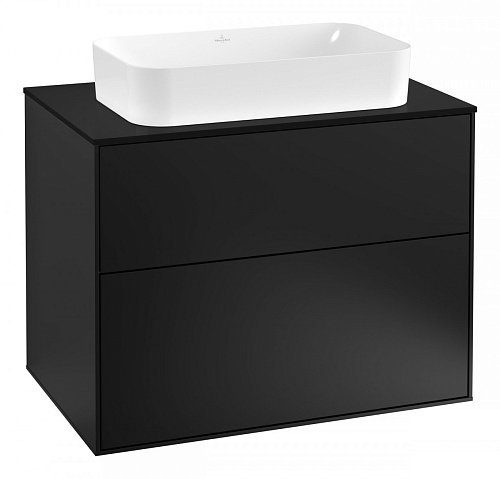 Villeroy & Boch F22200PD Finion Тумба под раковину 80х50 см, лак черный матовый (Black Matt Lacquer)