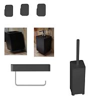 Сет 1765 0600-240-03, Крючок (Black Matt) 3ШТ+0600-242-03, Держатель для туалетной бумаги (Black Matt)+0600-245-03, Стакан для зубных щеток настенный (Black Matt)+0600-248-03, Диспенсер для жидкого мыла настенный (Black Matt)+0600-256-03, Ершик для унитаз