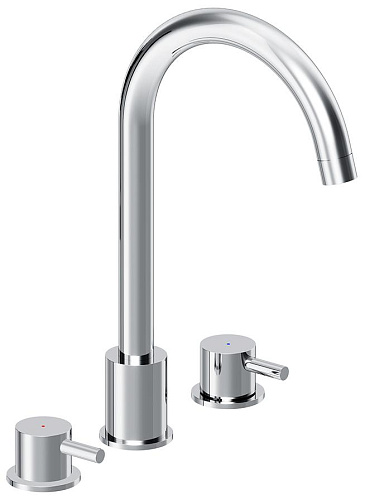 Damixa 360200000 Scandinavian Pure Смеситель для умывальника, монтаж в столешницу, трёхсекционный, хром