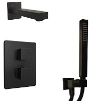 Paini 21PZSET26911THBATH Grazia Комплект на 2 потребителя с термостатом, для ванны с ручным душем, черный брашированный PVD