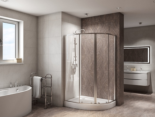 BelBagno DUE-RH-2-120/80-C-Cr Душевой уголок 190х120х80 см, стекло прозрачное/профиль хром