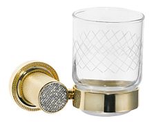 Boheme 10924-G-B Royal Cristal Стакан для зубных щеток, настенный, золото/черный купить  в интернет-магазине Сквирел