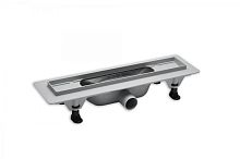 Plastbrno SZE5391 Design 5 Сливной канал с решеткой и рамкой из нержавеющей стали, L = 390 мм, серый