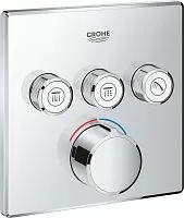 Grohe 29149000 Grohtherm SmartControl Внешняя часть смесителя для ванны и душа на 3 потребителя, хром