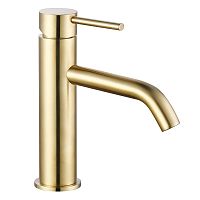 Aquame AQM6210BG Siena Смеситель для раковины, гладкий, Brushed gold (шлифованное золото)