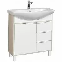 Акватон 1A2154K1RIB90 Рико Тумба с раковиной, 80х44 см, белый/ясень фабрик купить  в интернет-магазине Сквирел