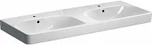 Geberit 500.223.01.1 Smyle Square Раковина двойная 120х48 см, с отв. под смеситель, с отв. перелива, белая