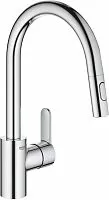 Grohe 31482003 Eurostyle Cosmopolitan Смеситель для мойки, с выдвижным аэратором, высокий излив, хром