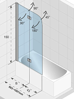 Сет 2083 RIHO  G003041120, Шторка на ванну (Chrome)