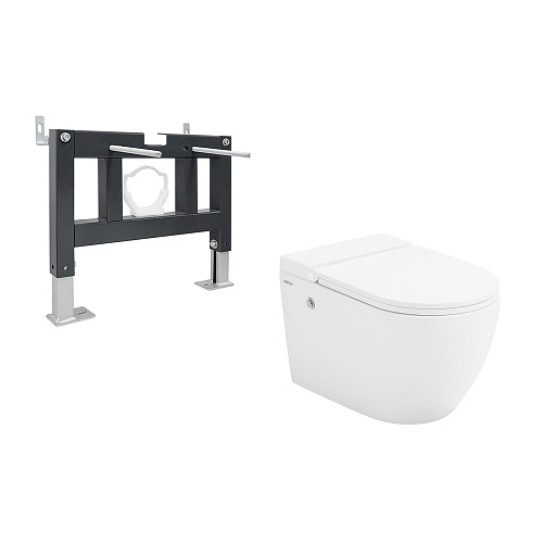 Abber BEQUEM AC1108P-AC0101P Инсталляция с подвесным унитазом