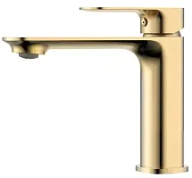 Aquame AQM6310BG Monza Смеситель для раковины, гладкий, Brushed gold (шлифованное золото)