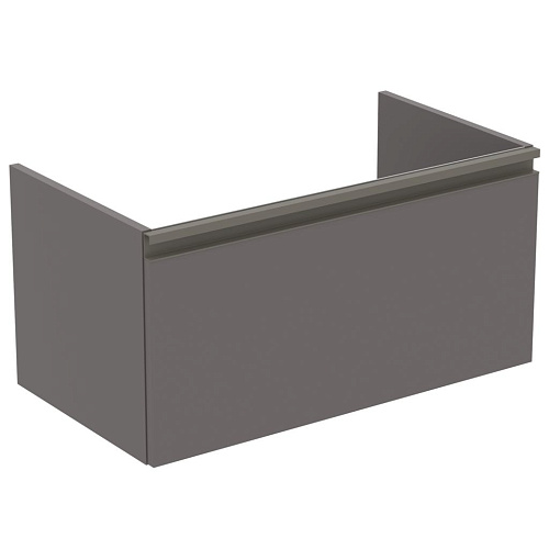 Ideal Standard T0047PU Tesi Тумба для раковины 80х44 см, подвесная, с ящиком, Matt Dark Taup? (серо-коричневый темный матовый/ручка - серо-коричневый темный матовый )