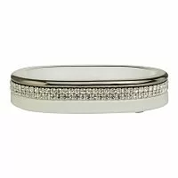Migliore 28456 Dubai Мыльница настольная, белый/Swarovski/декор платина/хром купить  в интернет-магазине Сквирел