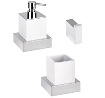 Сет № 1809 145509012 Bemeta Gamma Дозатор для жидкого мыла 200 мл, белый/хром+ 145511012 Bemeta Gamma Стакан зубных щеток подвесной, белый/хром+ 145804022 Bemeta Gamma Крючок для полотенец, хром