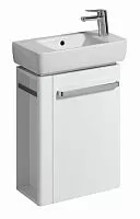 Geberit Renova Compact 862250000 Шкафчик под раковину, 448х604х222 мм, с держателем для полотенец слева, корпус белый матовый, фасад белый глянец купить  в интернет-магазине Сквирел