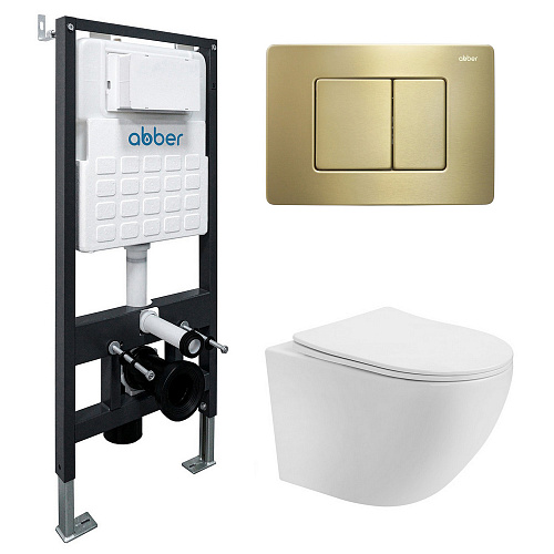 Abber BEQUEM AC1100-AC0105-AC0120MMG Комплект: Унитаз, Инсталляция, Кнопка смыва Abber BEQUEM AC1100-AC0105-AC0120MMG Комплект: Унитаз, Инсталляция, Кнопка смыва
