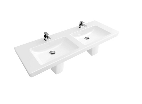 Villeroy & Boch 7175D101 Subway 2.0 Раковина для мебели 130х47 см, двойная, альпийский белый (White Alpin)