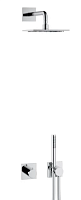 Keuco 59602010002 Ixmo Душевой комплект Sets 8: Термостат на 2 потребителя+ручной душ+шланг 125 см+настенный держатель для душа 45 см+верхний душ 25 см, хром