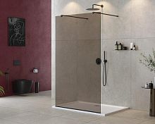 Cezares LIBERTA-L-2-110-120-BR-NERO Liberta Душевая перегородка 110 см, профиль черный