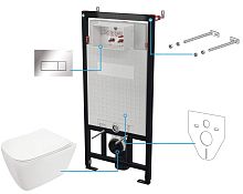 Deante CDYS6ZPW Hiacynt New Комплект: инсталляции с унитазом, клавиша хром