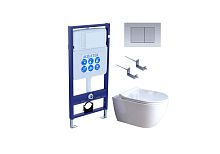Aquatek Поларис SET AQUATEK ПОЛАРИС-01-011 4в1 Комплект: Унитаз, Инсталляция, Кнопка смыва