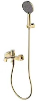 Aquame AQM6412BG Asti Смеситель для ванны, с душевым набором, D120 мм, 3 режима, Brushed gold (шлифованное золото)