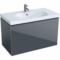 Geberit Acanto 500.612.JK.2 Шкафчик под раковину 890 x 535 x 476 мм, фронтальная часть: лавовое стекло корпус: лавовый матовый — лакированный купить  в интернет-магазине Сквирел