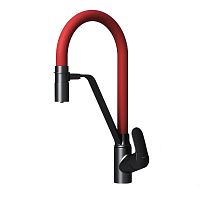 AM.PM F8007828 Like, Смеситель для кухни с каналом для питьевой воды/гибким изливом, черный/красный