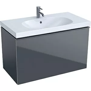 Geberit Acanto 500.612.JK.2 Шкафчик под раковину 890 x 535 x 476 мм, фронтальная часть: лавовое стекло корпус: лавовый матовый — лакированный