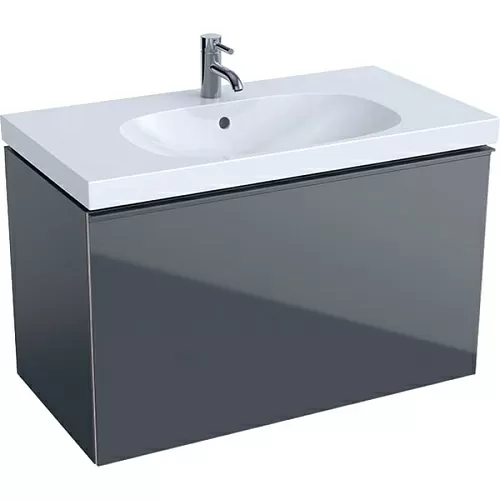 Geberit Acanto 500.612.JK.2 Шкафчик под раковину 890 x 535 x 476 мм, фронтальная часть: лавовое стекло корпус: лавовый матовый — лакированный купить  в интернет-магазине Сквирел