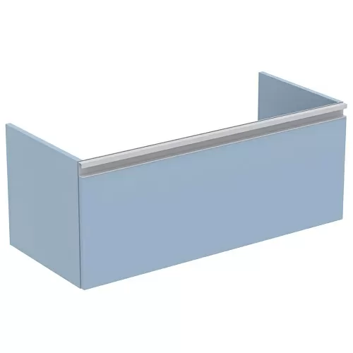 Ideal Standard T0048WI Tesi Тумба для раковины 100х44 см, подвесная, с ящиком, Matt Avio (серо-голубой матовый/ручка - светло-серый матовый)