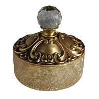 Migliore ML.CRS-60.227.BR CRISTALIA Баночка низкая H5 см. с крышкой, стекло,бронза,SWAROVSKI