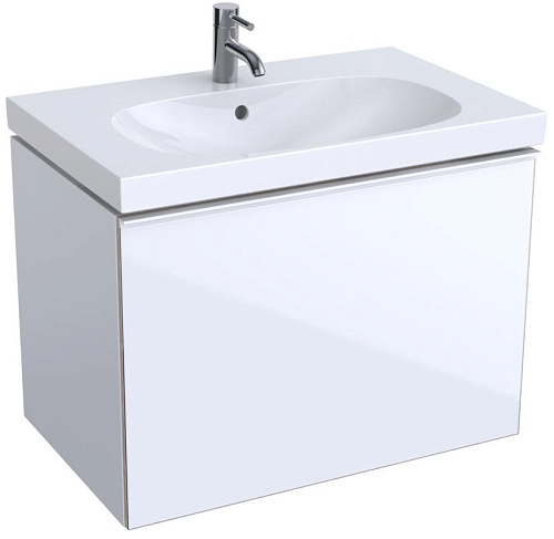 Geberit Acanto 500.610.01.2 Шкафчик под раковину 640 x 535 x 476 мм, фронтальная часть: белое стекло корпус: белый глянцевый — лакированный купить  в интернет-магазине Сквирел