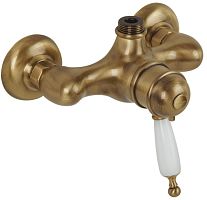 Migliore 19091 Oxford Смеситель для душевой колонны монокомандный, внешний, выход М3/4", ручка белая/бронза