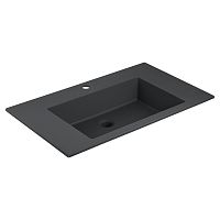 Vincea VCB-13800B Раковина из кварца, 80х48 см, черный матовый