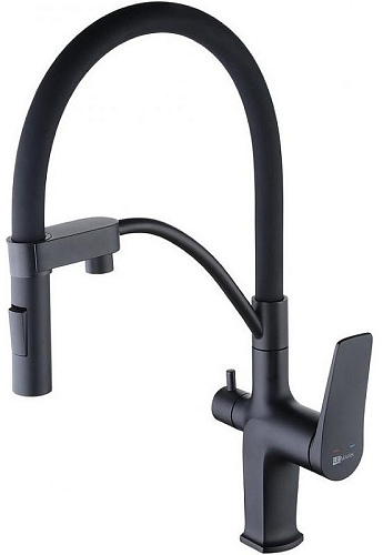 Lemark LM3761BL Bronx Смеситель для кухни, с подключением к фильтру с питьевой водой, черный