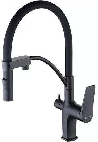 Lemark LM3761BL Bronx Смеситель для кухни, с подключением к фильтру с питьевой водой, черный