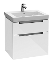 Сет 2055 7113F001, Раковина для мебели (White Alpin) + A90910DH, Тумба под раковину (Glossy White)