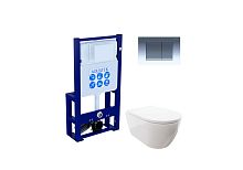 Aquatek Поларис SET AQUATEK ПОЛАРИС-010 Унитаз с бачком скрытого монтажа и клавишей смыва