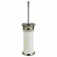 Migliore 28532 Dubai Ершик напольный, белый/Swarovski/декор платина/хром купить  в интернет-магазине Сквирел