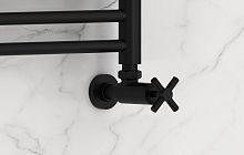 Сунержа 31-1408-1212 Вентиль угловой, (крест) G 1/2" НР х G 1/2" НР, матовый черный