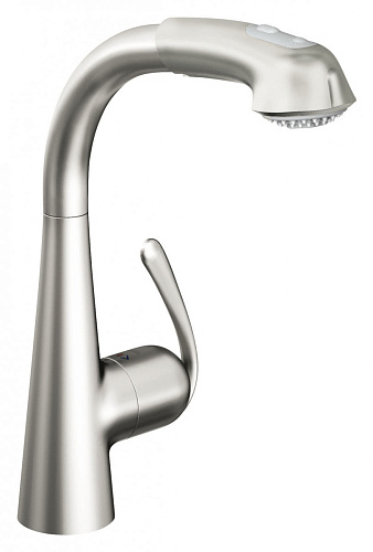 Grohe 32553SD0 Zedra New Смеситель для мойки, выдвижной излив, нержавеющая сталь