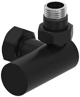 Сунержа 31-1403-1234 Вентиль 3D, правый, (цилиндр) G 1/2" НР х G 3/4" НГ, матовый черный