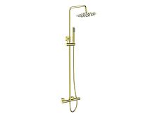 BelBagno UNO-DOCM-ORO Душевая стойка со смесителем для верхнего и ручного душа, золото