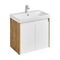 Aquaton 1A278901SDZ90 Сканди Тумба под раковину ,70 белый глянец, дуб рустикальный купить  в интернет-магазине Сквирел