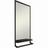 Jorno Ste.02.50/Pld/B Steal Зеркало 50х90 см, с полкой и держателем, черный матовый