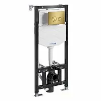WasserKraft 10TLT.010.ME.MG01 Aller Система инсталляции для унитазов + кнопка смыва, черный