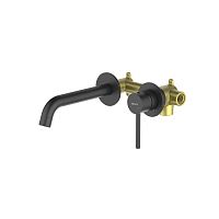 Aquatek AQ1313MB Европа Смеситель для раковины, настенный 2 отв. (внешняя и скрытая часть), черный матовый