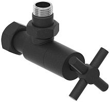 Сунержа 15-1408-1234 Вентиль угловой, (крест) G 1/2" НР х G 3/4" НГ, муар темный титан